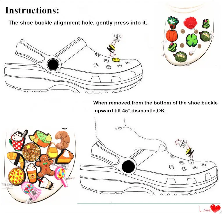 High Quanlity Cartoon Charms Shoes PVC Punk Audio Tape Shoe Decaration Kid's Gift Accessories Perfume Tomato Canned Beer