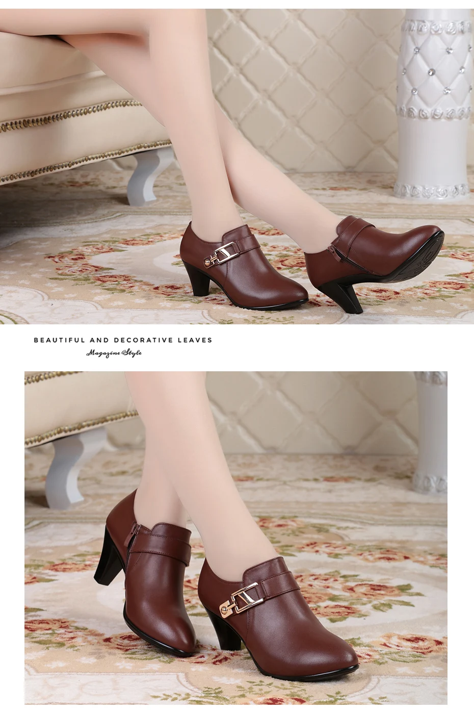 AIYUQI 2024 spring  genuine leather shoes women elegant spike heels office lady Business dress  fashion big size women shoes
