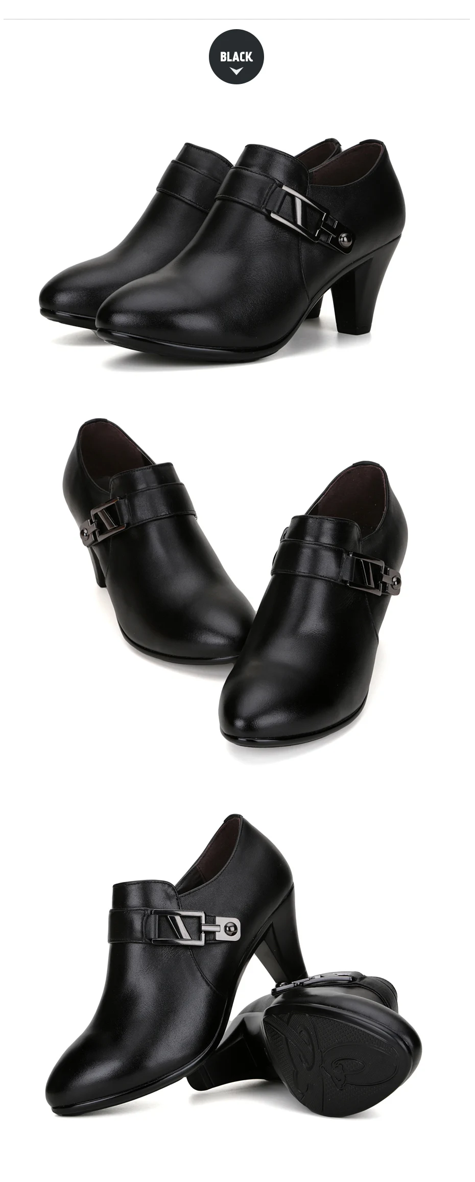 AIYUQI 2024 spring  genuine leather shoes women elegant spike heels office lady Business dress  fashion big size women shoes