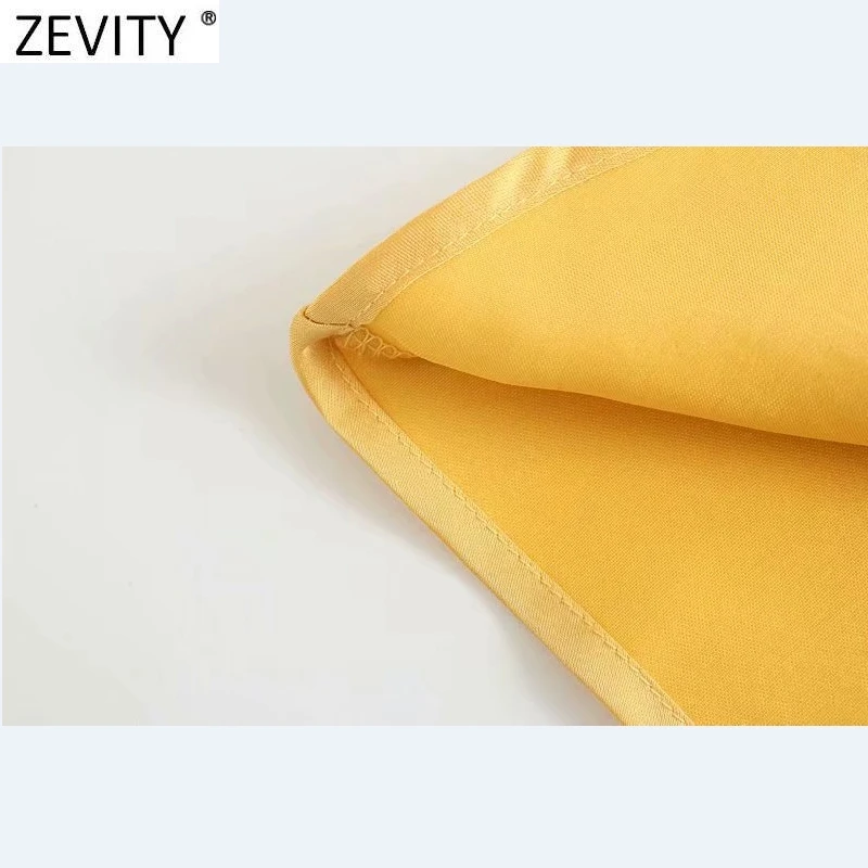 Zevity 2021 Elegant Women French Style Candy Color Split Satin A Line Skirt Faldas Mujer Female Casual Summer Midi Skirts QUN810