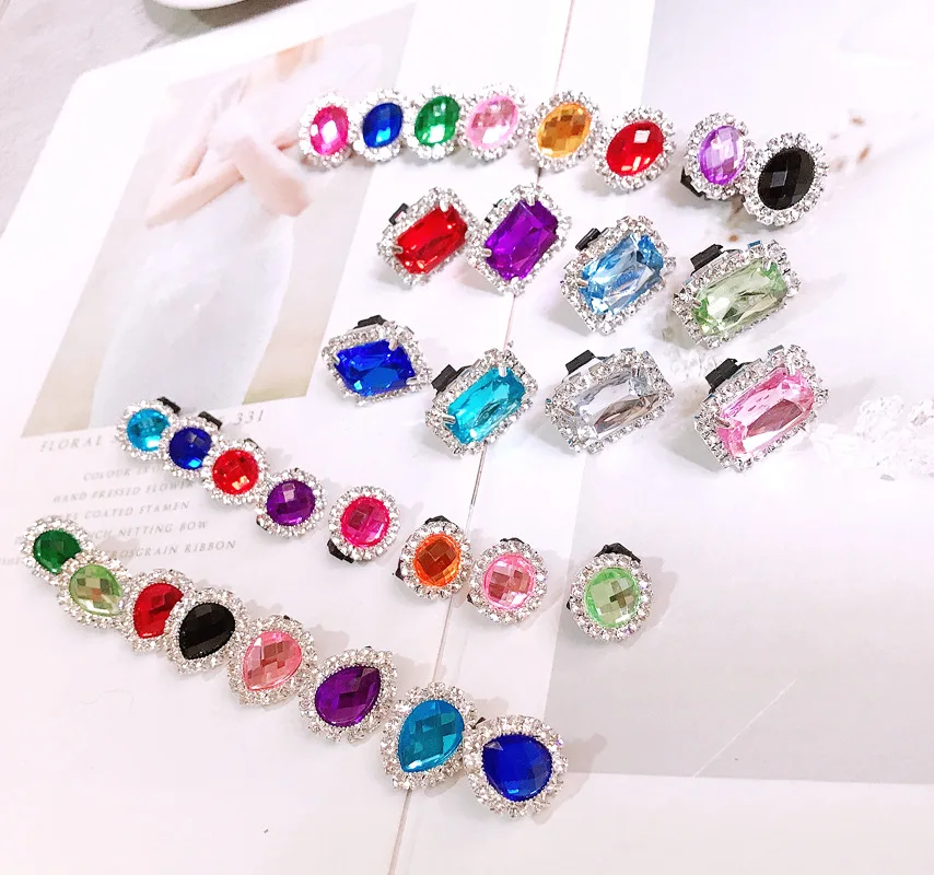 1 Pc Shiny Rhinestone Heart Shoelace Clips Bling Decorative Shoe Charms Buckle Fashion Shoe Accessories for Kids Women Sneakers