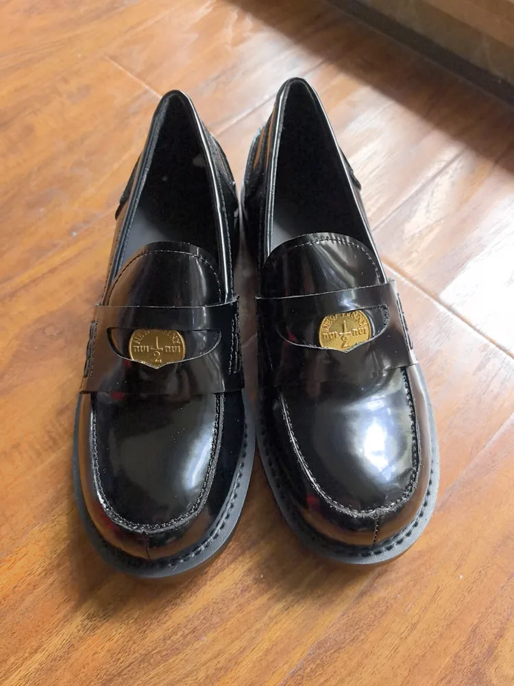 MKKHOU Fashion Loafers New High-Quality Leather Round Toe Color-Blocking Comfortable Low-heeled Women Shoes Daily Light Shoes