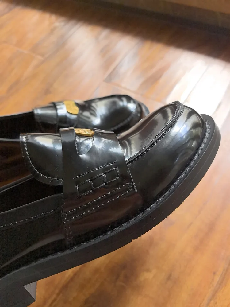 MKKHOU Fashion Loafers New High-Quality Leather Round Toe Color-Blocking Comfortable Low-heeled Women Shoes Daily Light Shoes