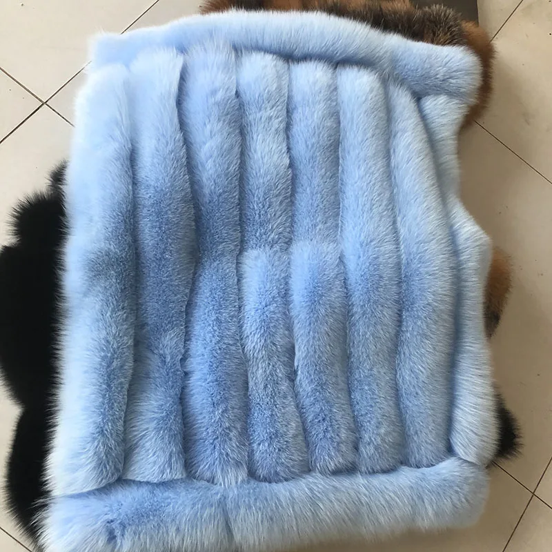 HUAQIUMEISI Real fox fur blankets suitable for autumn and winter home outdoor use with natural fox fur jacket blanket