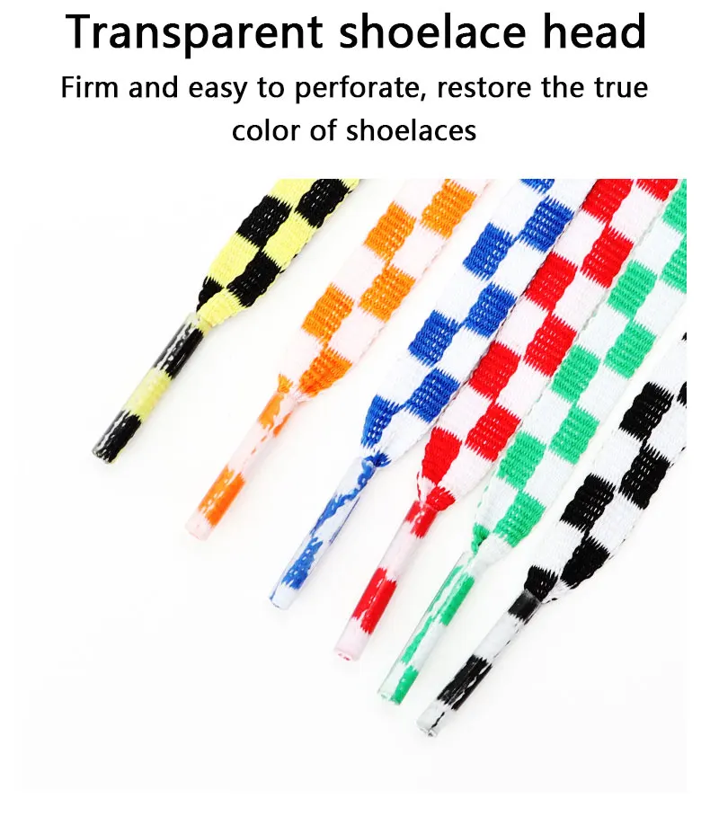 1Pair Black‑White Plaid Checkered Flat Shoelaces Unisex Grid Printed Shoe Laces for Sneakers Casual Shoe Replacement Shoestrings