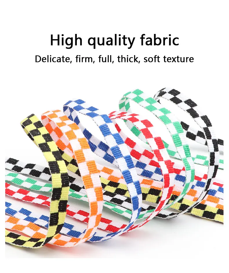1Pair Black‑White Plaid Checkered Flat Shoelaces Unisex Grid Printed Shoe Laces for Sneakers Casual Shoe Replacement Shoestrings