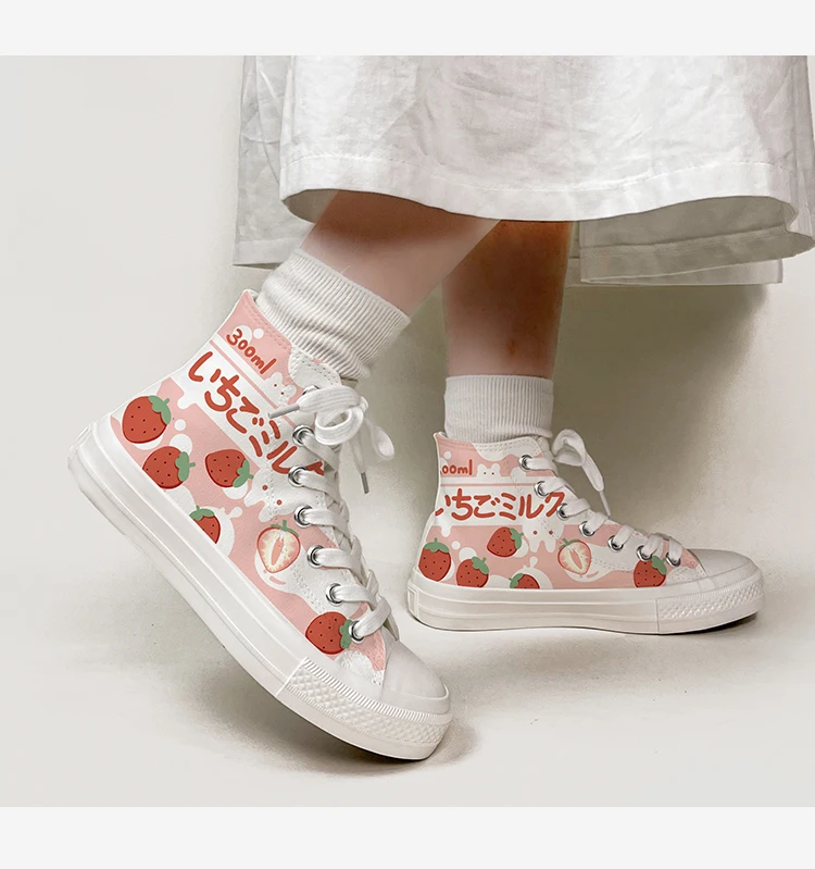 Amy and Michael Spring New Fashion Women Sneakers Lovely Girls Students Hand Painted Vulcanized Canvas Shoes Flat Trainers