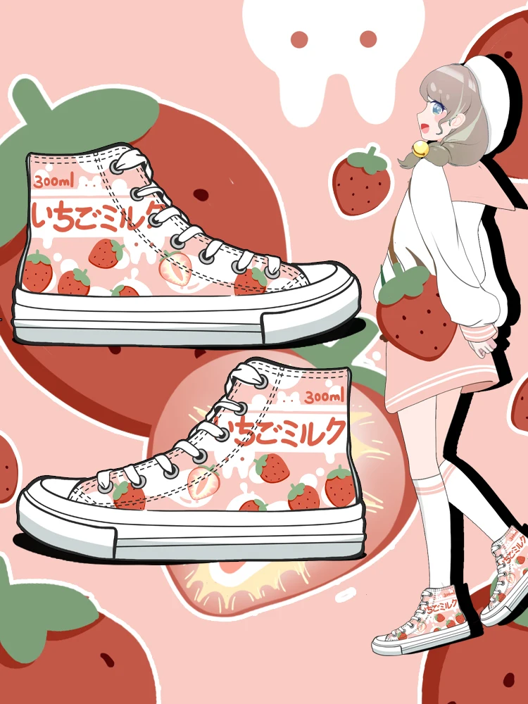 Amy and Michael Spring New Fashion Women Sneakers Lovely Girls Students Hand Painted Vulcanized Canvas Shoes Flat Trainers