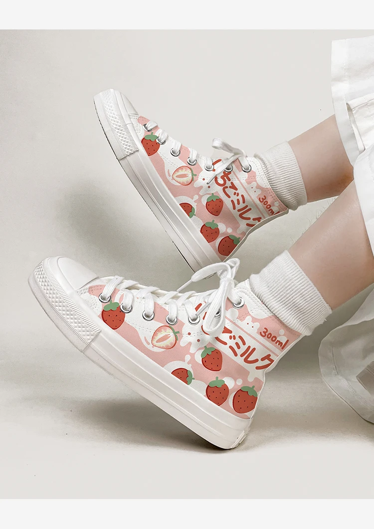 Amy and Michael Spring New Fashion Women Sneakers Lovely Girls Students Hand Painted Vulcanized Canvas Shoes Flat Trainers