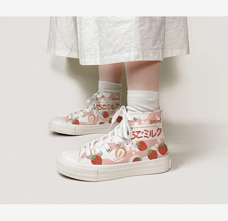 Amy and Michael Spring New Fashion Women Sneakers Lovely Girls Students Hand Painted Vulcanized Canvas Shoes Flat Trainers