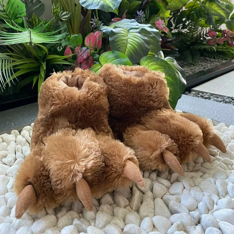 Women's Slippers Winter Cartoon Monster Paw Cotton Boots Fashion Animal Paw Home Plush Warm Shoes For Men And Women Floor Shoes