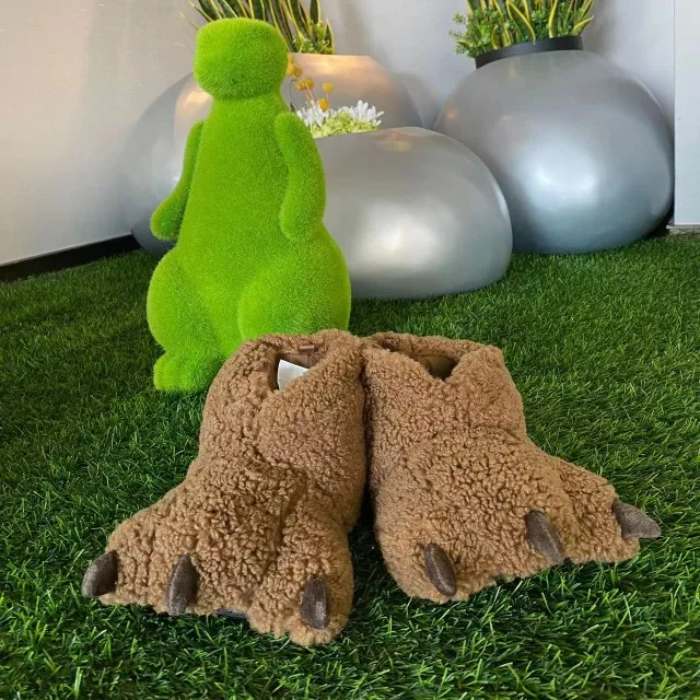 Women's Slippers Winter Cartoon Monster Paw Cotton Boots Fashion Animal Paw Home Plush Warm Shoes For Men And Women Floor Shoes