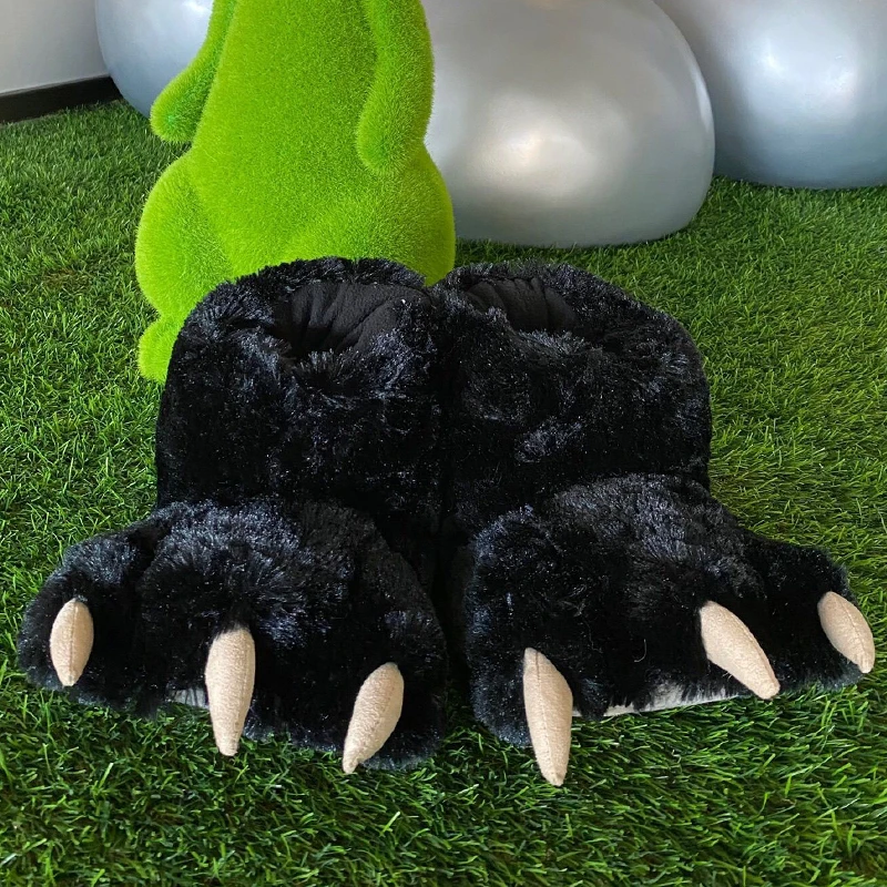 Women's Slippers Winter Cartoon Monster Paw Cotton Boots Fashion Animal Paw Home Plush Warm Shoes For Men And Women Floor Shoes