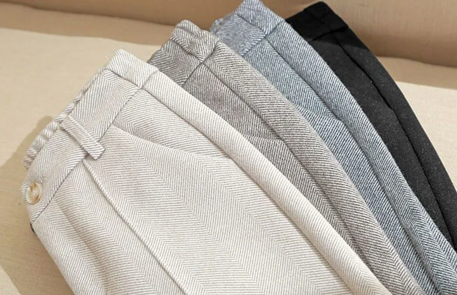 Winter Thicken Woolen Pants Women Casual Plush Velvet Lined Warm Harem Pantalons High Waist Office Wool Blend Straight Trousers