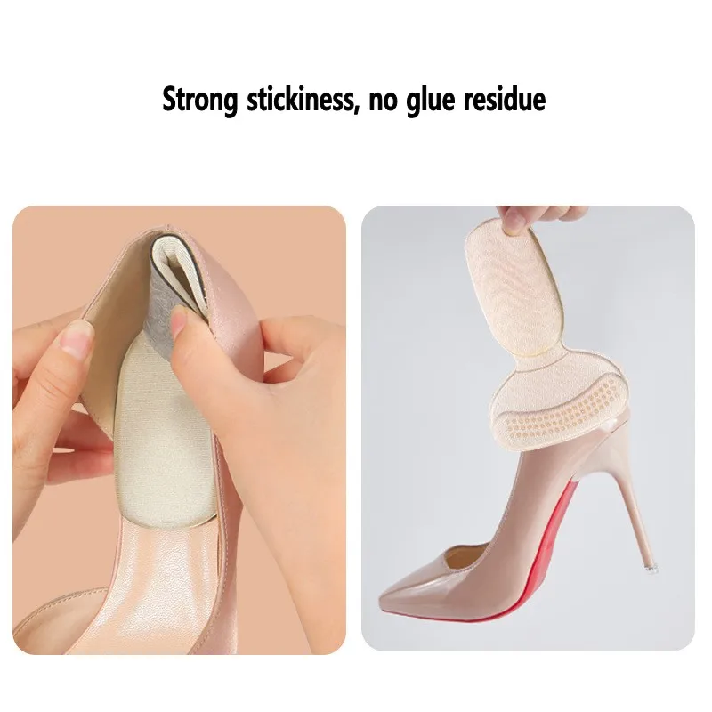 2PCS Heel Stickers Half Insoles for Women Foot Heel Pad Sports Shoe High Heels Back Sticker Pain Relief Protector Cushion Insole