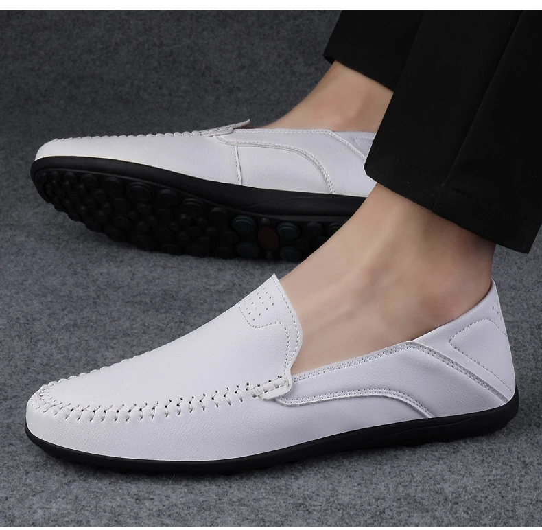 Genuine Leather Men Shoes Casual Formal Mens Loafers Moccasins Luxury Brand Italian Breathable Slip on Male Boat Shoe Size 46 47