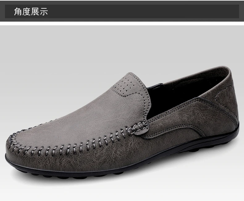 Genuine Leather Men Shoes Casual Formal Mens Loafers Moccasins Luxury Brand Italian Breathable Slip on Male Boat Shoe Size 46 47
