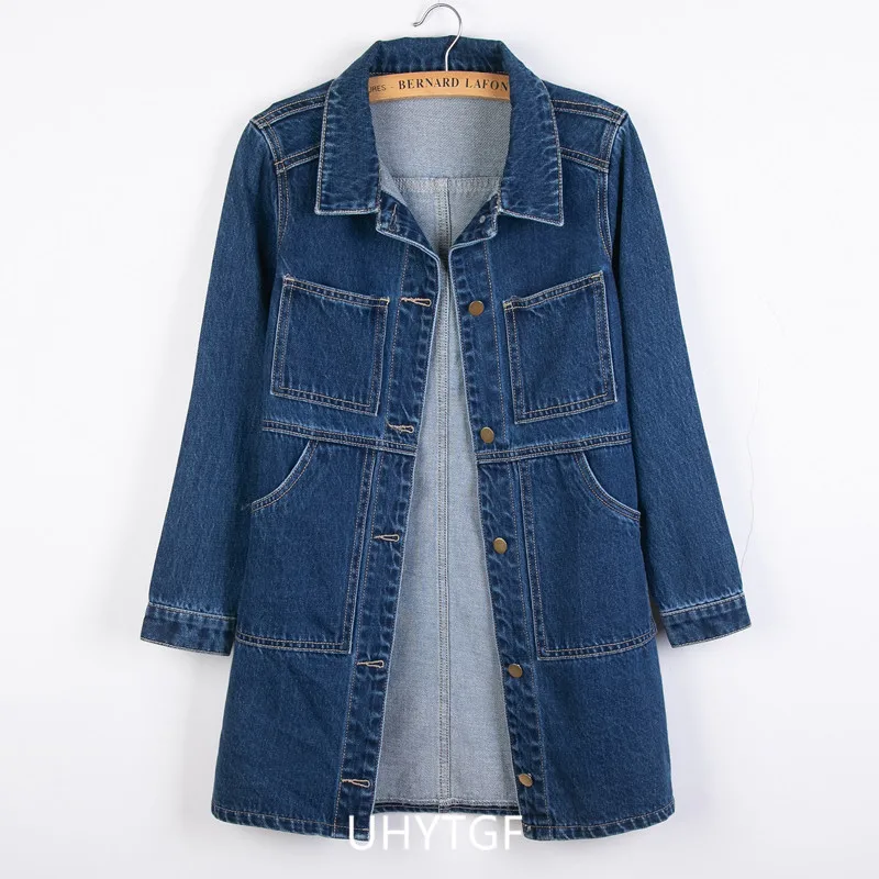 UHYTGF 2023 6XL Denim Vest Women Jacket Single Breasted Sleeveless Autumn Winter Jeans Waistcoat Female Vintage Cowboy Coat 2482