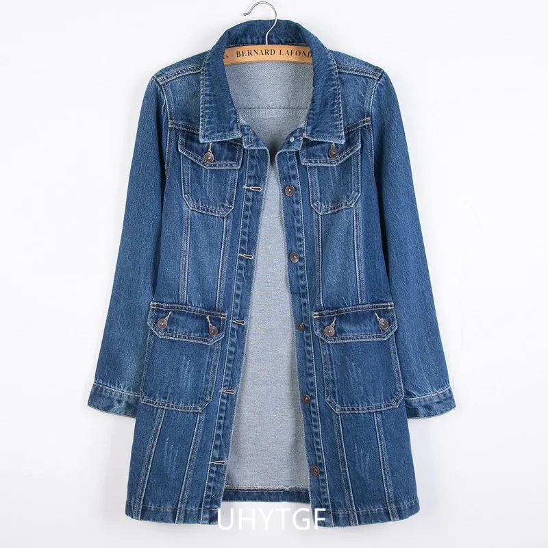 UHYTGF 2023 6XL Denim Vest Women Jacket Single Breasted Sleeveless Autumn Winter Jeans Waistcoat Female Vintage Cowboy Coat 2482
