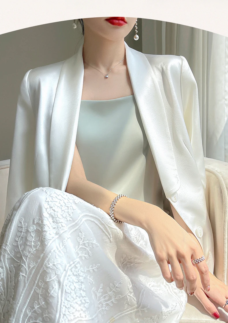 Suspended Tank Top Women's Suit Bottom Imitation Silk 23 New Versatile Bottom Shirt Satin Thin Sleeveless Fashion Korean Edition