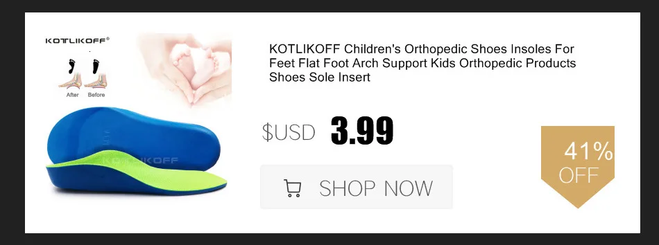 KOTLIKOFF Premium Orthopedic Insoles For Feet High Arch Support Flat Foot Insole Health Sole Pad For Shoes Foot Massager Insert