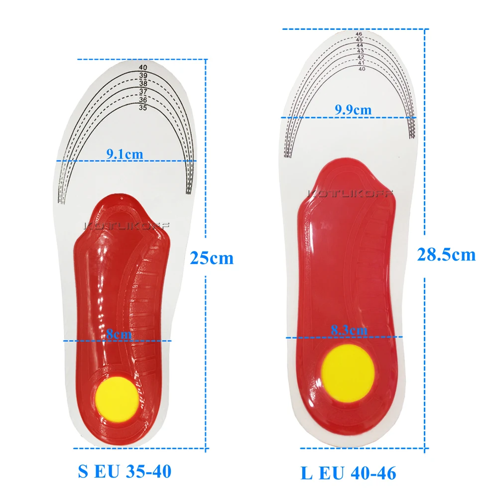 KOTLIKOFF Premium Orthopedic Insoles For Feet High Arch Support Flat Foot Insole Health Sole Pad For Shoes Foot Massager Insert