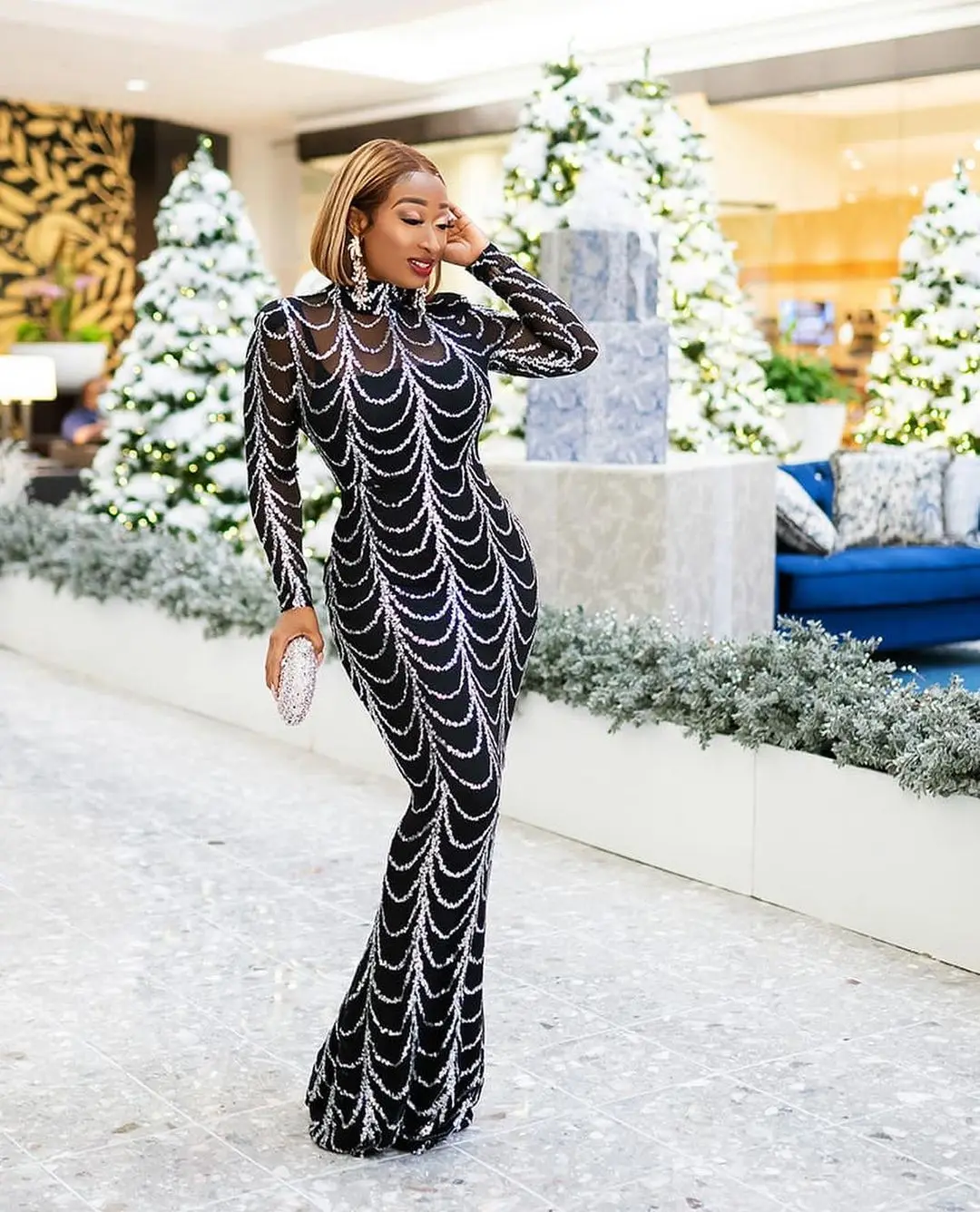 African Dress Stretch Bead 2021 Long Sleeve Dress Sexy Dress Summer Dress Dresses + Strap Dress Fishtail Skirt