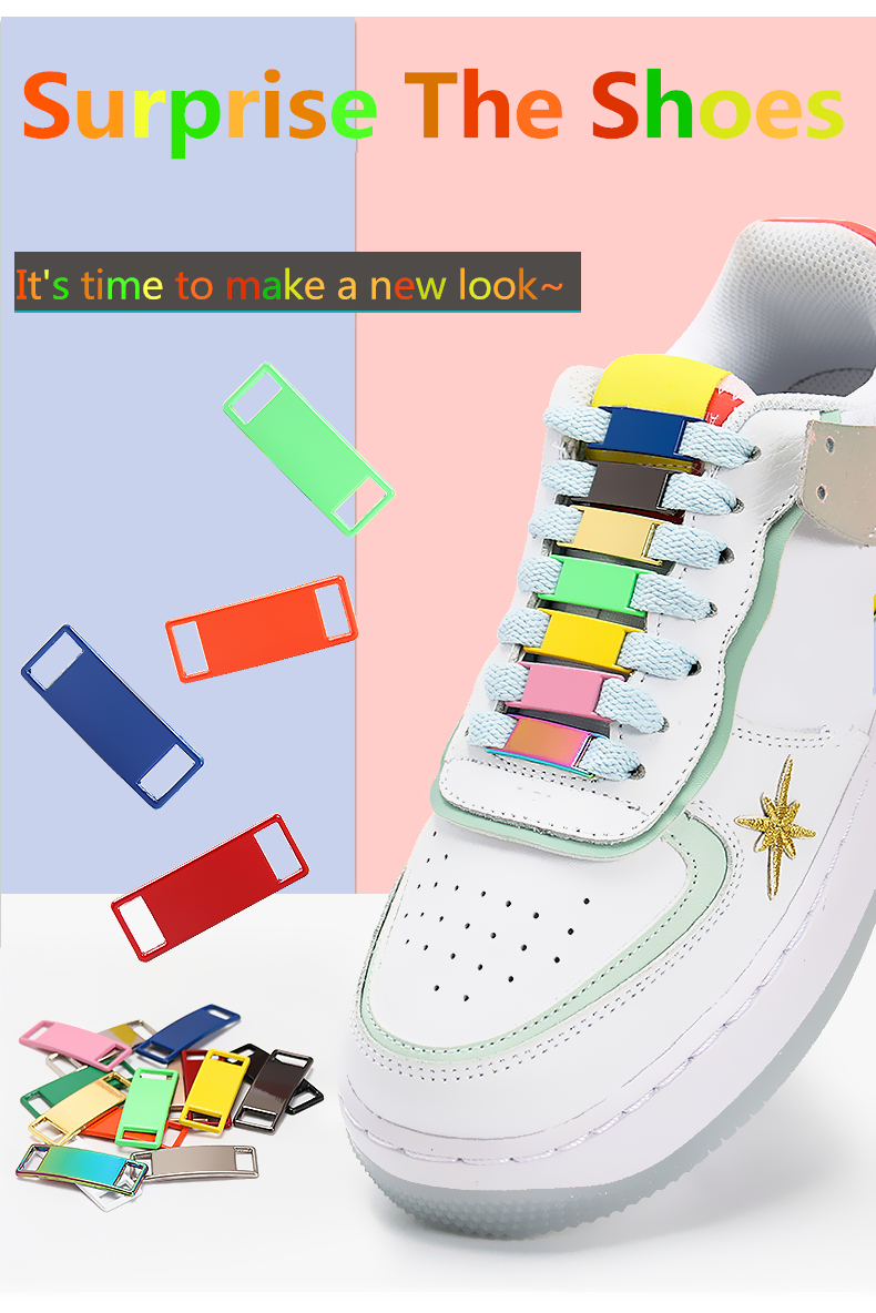 New 2pcs/pair Brand Metal Lace Lock DIY Sneaker Kits Metal Lace Buckle New Shoe Accessories Shoelaces Buckle Accessories
