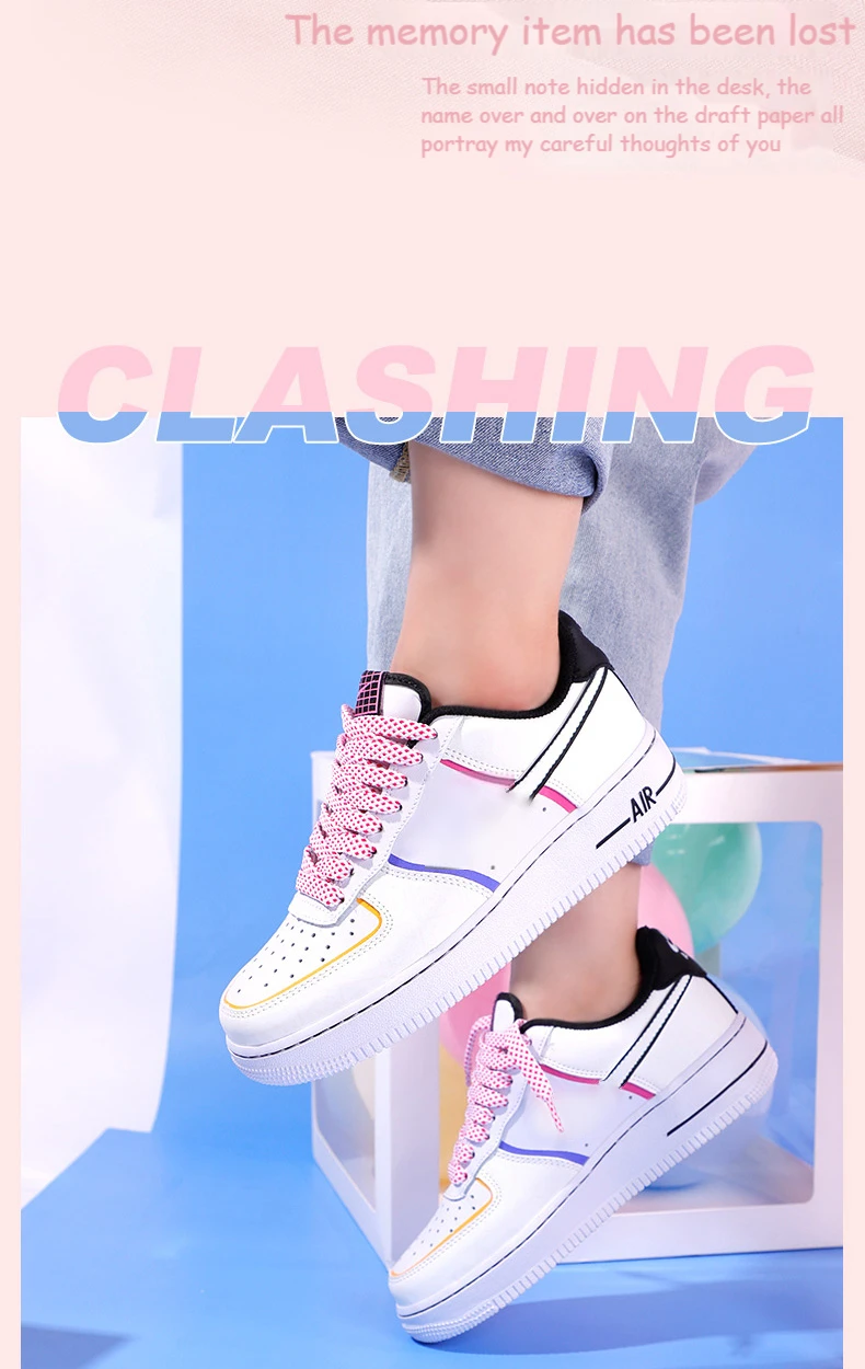 Flat Shoelace Women's Ins Small White Shoes Contrast Color Matching Laces Rope Flat Personality AF1 Men's Sports 100/120/140CM