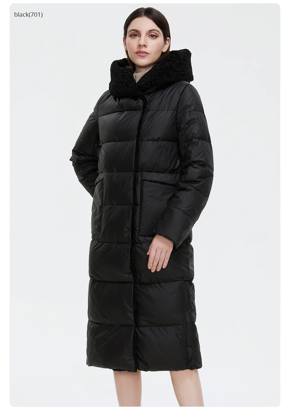 GASMAN 2022 Women's Winter Jacket Long Faux fur sheep curl Designer Female Coat Windproof Hat Big pocket Women's jacket 81716
