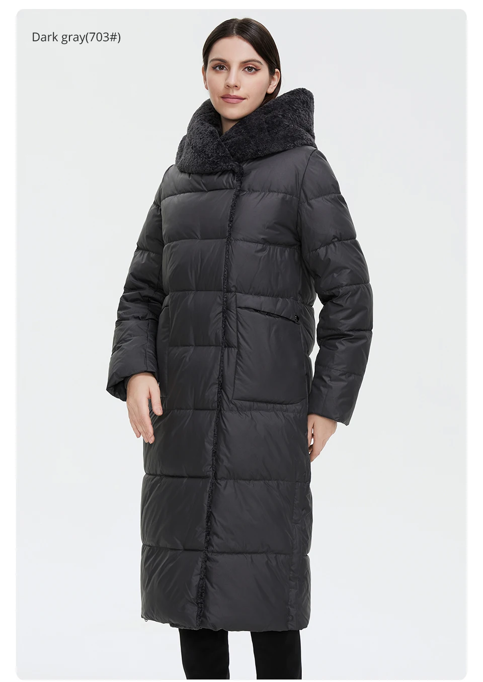 GASMAN 2022 Women's Winter Jacket Long Faux fur sheep curl Designer Female Coat Windproof Hat Big pocket Women's jacket 81716