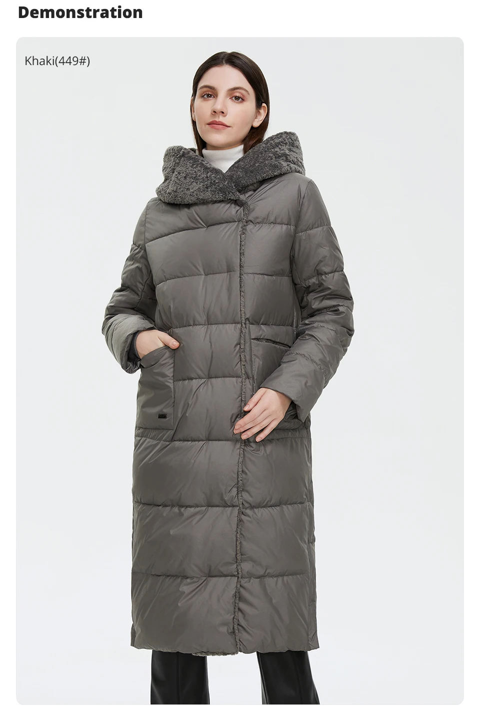GASMAN 2022 Women's Winter Jacket Long Faux fur sheep curl Designer Female Coat Windproof Hat Big pocket Women's jacket 81716