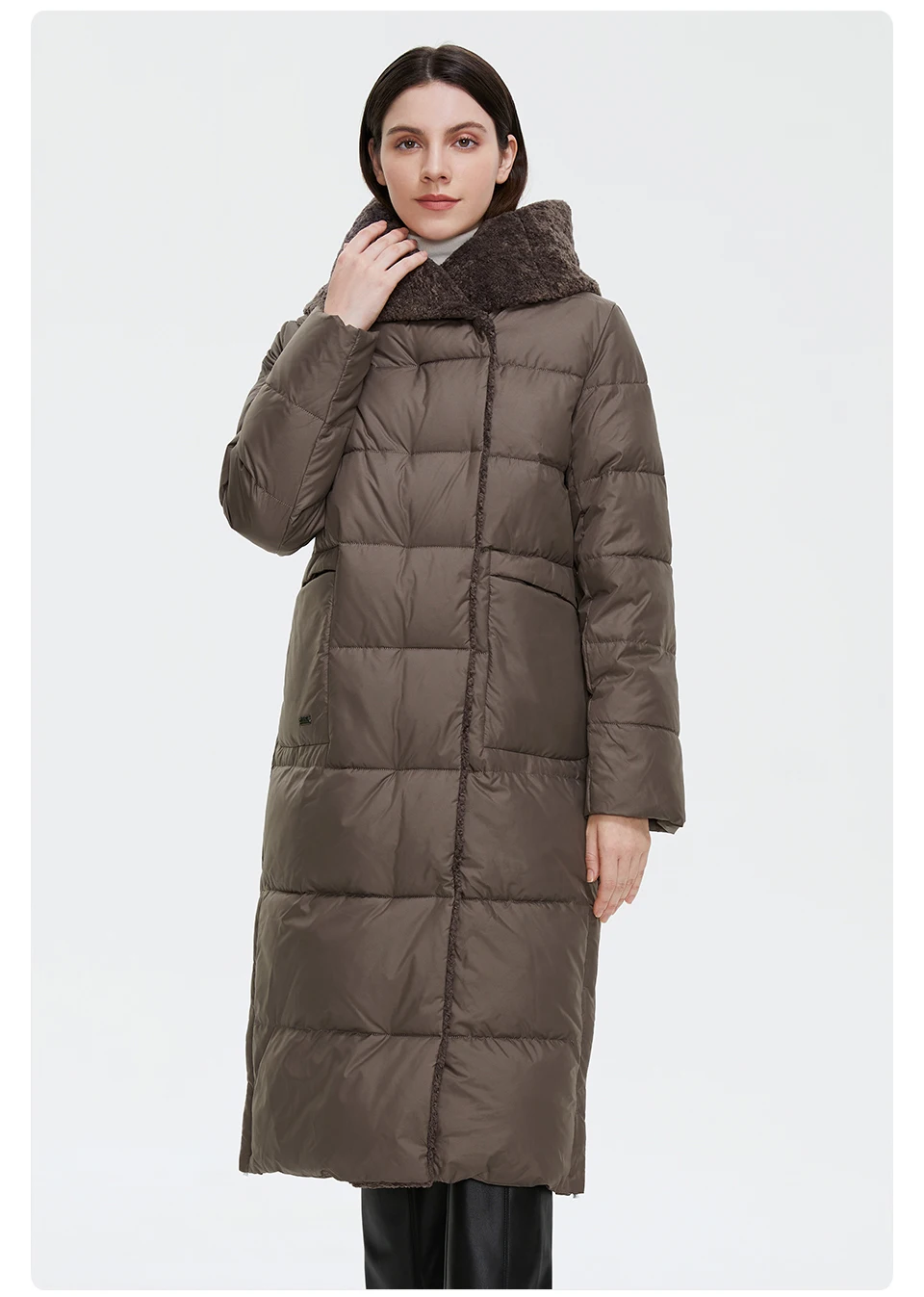 GASMAN 2022 Women's Winter Jacket Long Faux fur sheep curl Designer Female Coat Windproof Hat Big pocket Women's jacket 81716