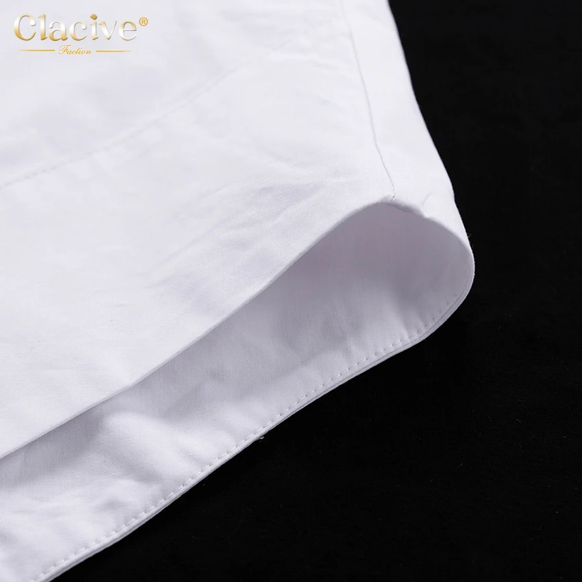 Clacive White Loose Lapel Women'S Shirt 2021 Autumn Long Sleeve Fashion Blouses Casual Office Single-Breasted Shirts Top Woman