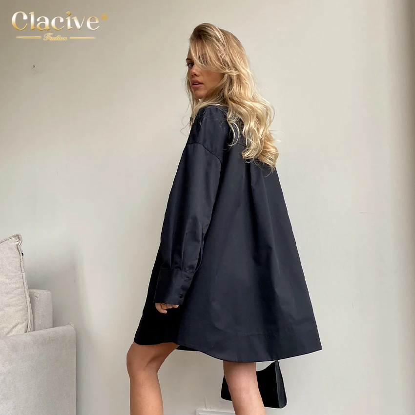 Clacive White Loose Lapel Women'S Shirt 2021 Autumn Long Sleeve Fashion Blouses Casual Office Single-Breasted Shirts Top Woman