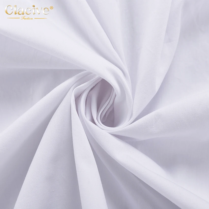 Clacive White Loose Lapel Women'S Shirt 2021 Autumn Long Sleeve Fashion Blouses Casual Office Single-Breasted Shirts Top Woman