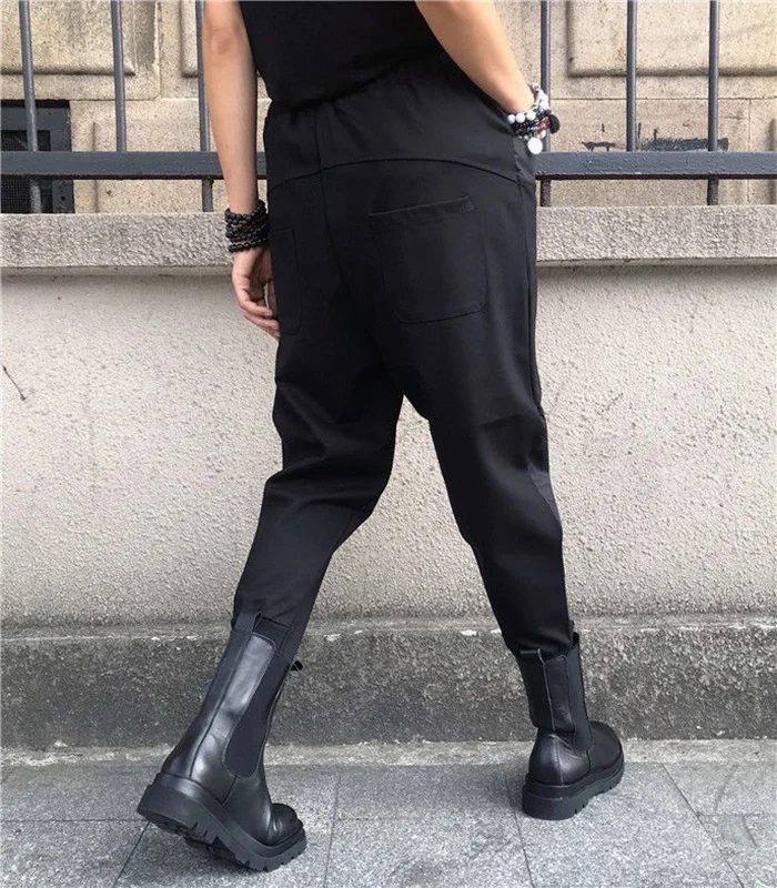 Amax LuluE 2024 British Spring Fashion Womens Black Zippers Punk Harem Pants Females Casual Loose Vintage Elastic Waist Trousers