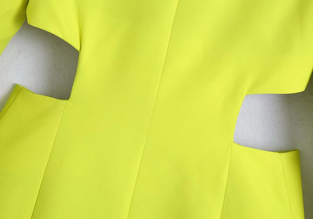 Klacwaya Women 2021 Fashion Chic Hollow Out Mini Dress Vintage Long Sleeve Welt Pockets Female Mini Dresses Mujer