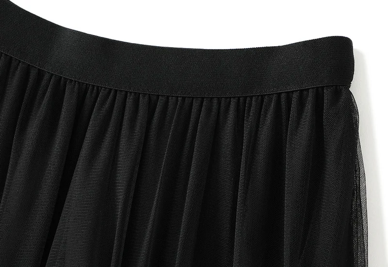 Beige Maxi Long Tulle Skirt Women Spring Summer Mesh Big Hem A-line Skirt Female Lengthen Red Party Skirt Clothes for Lady
