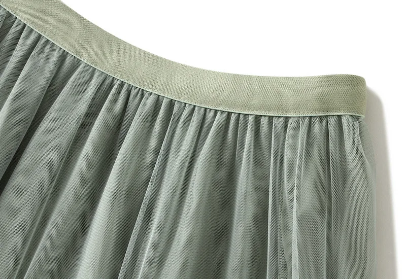 Beige Maxi Long Tulle Skirt Women Spring Summer Mesh Big Hem A-line Skirt Female Lengthen Red Party Skirt Clothes for Lady
