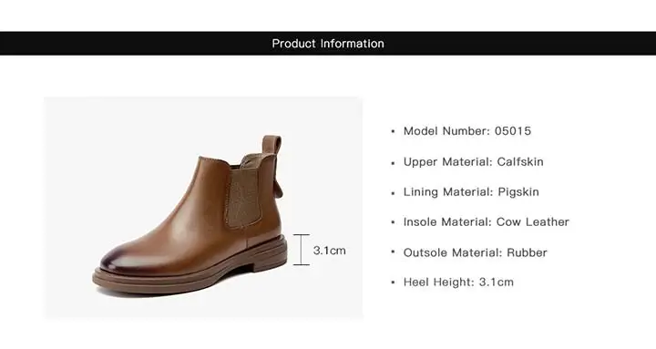 BeauToday Boots Women Genuine Calfskin Chelsea Booties Round Toe Elastic Band Vintage Ladies Shoes Handmade 05015