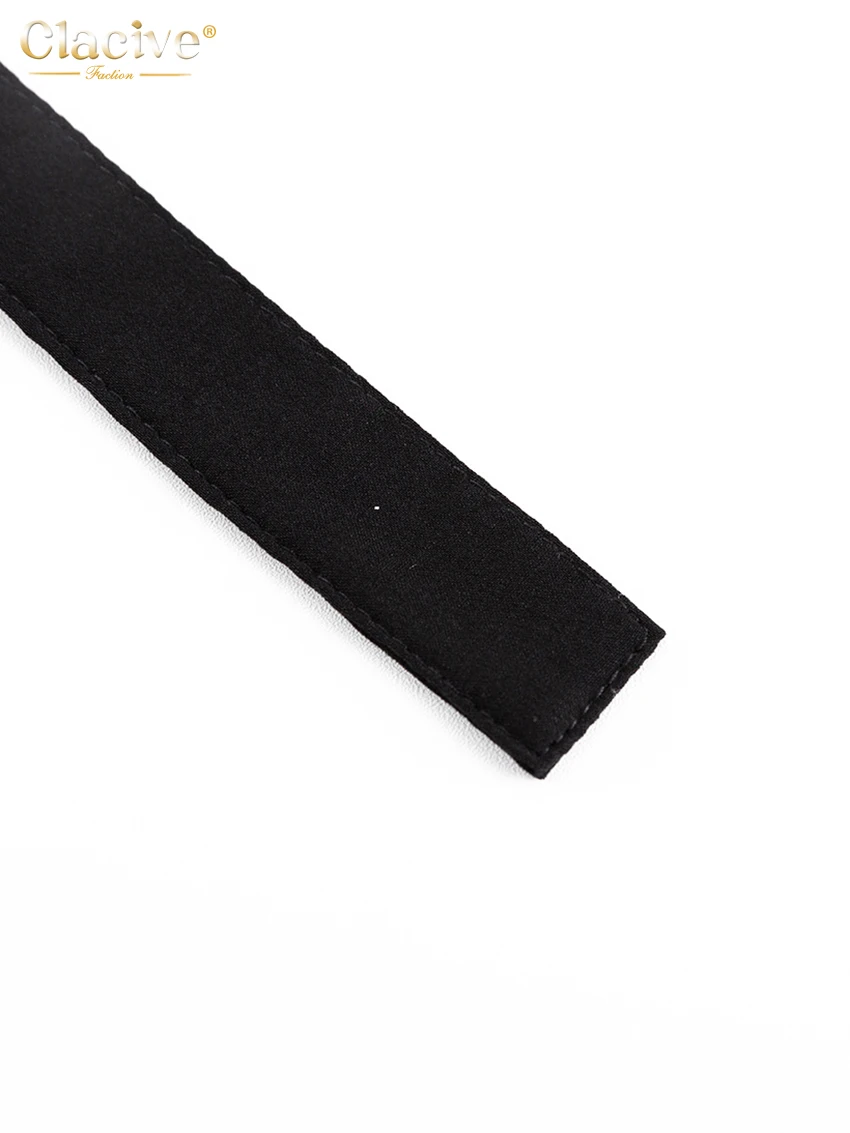 Clacive Fashion Loose Black Cargo Pants Women Elegant Elastic Waist Full Length Pants Casual Straight Trousers Female Clothing