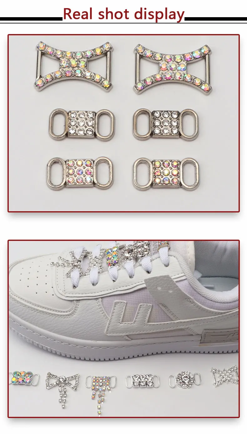 Large Glitter Shoelaces Buckle Metal Buckle Shoelace Accessories Metal Lace Lock DIY Sneaker Shoe Decorations 2pcs / Pair