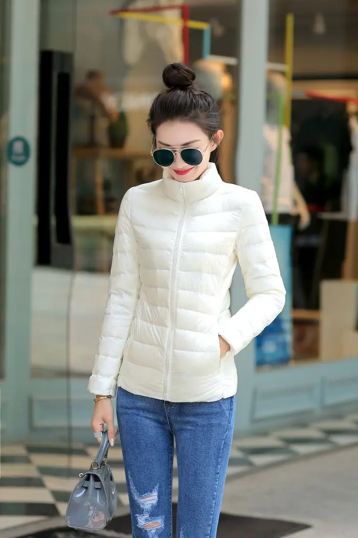 8XL Women White Duck Down Coats 4XL 5XL Female Ultra Light Duck Down Jackets Autumn Winter Warm Stand Collar Hiking Coat Outwear