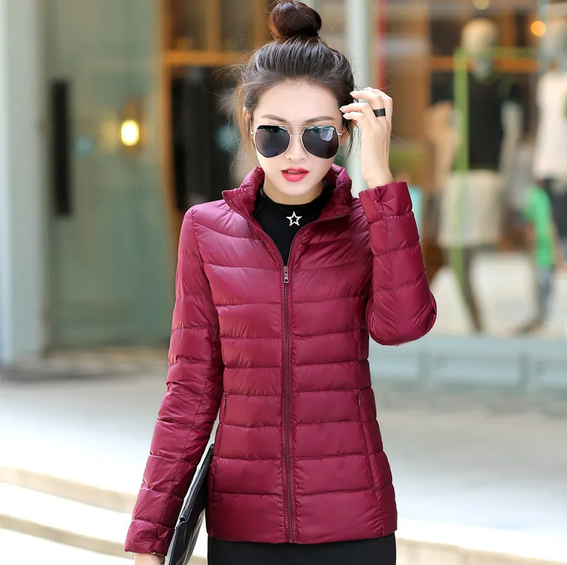8XL Women White Duck Down Coats 4XL 5XL Female Ultra Light Duck Down Jackets Autumn Winter Warm Stand Collar Hiking Coat Outwear