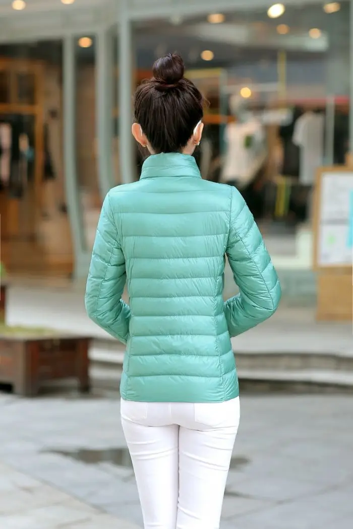 8XL Women White Duck Down Coats 4XL 5XL Female Ultra Light Duck Down Jackets Autumn Winter Warm Stand Collar Hiking Coat Outwear