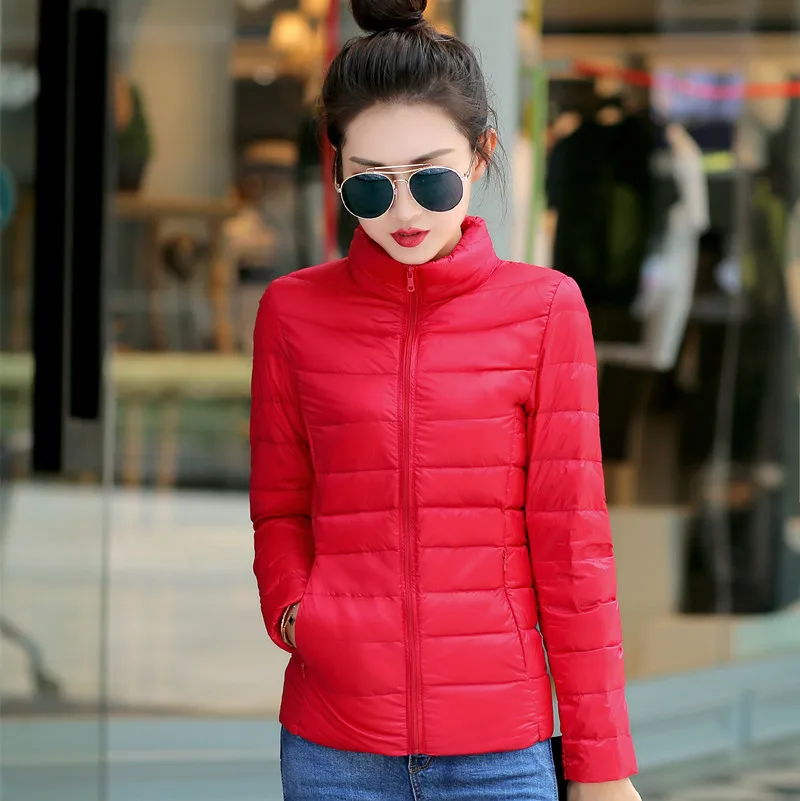 8XL Women White Duck Down Coats 4XL 5XL Female Ultra Light Duck Down Jackets Autumn Winter Warm Stand Collar Hiking Coat Outwear