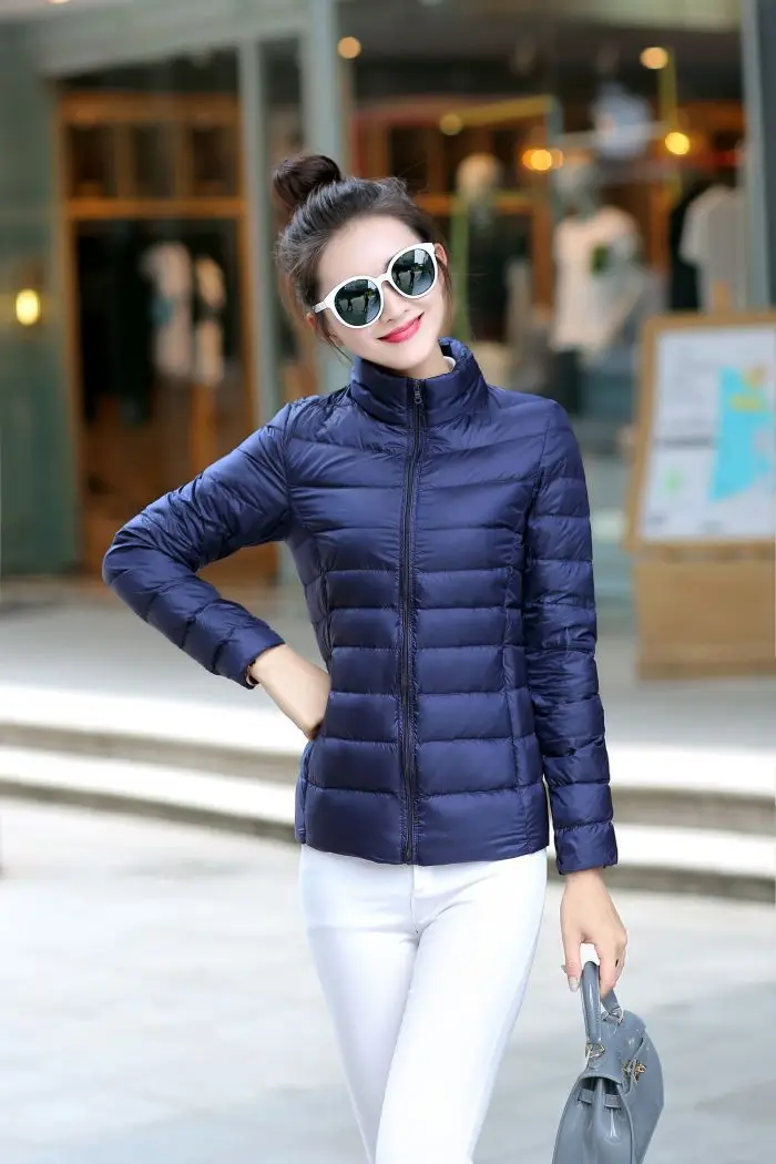 8XL Women White Duck Down Coats 4XL 5XL Female Ultra Light Duck Down Jackets Autumn Winter Warm Stand Collar Hiking Coat Outwear