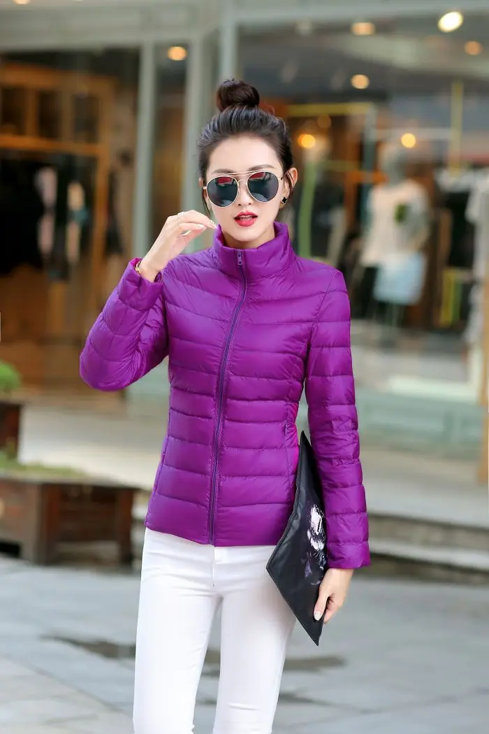 8XL Women White Duck Down Coats 4XL 5XL Female Ultra Light Duck Down Jackets Autumn Winter Warm Stand Collar Hiking Coat Outwear