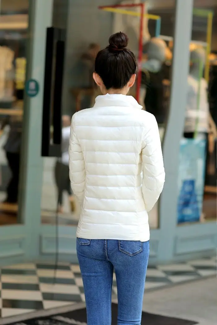 8XL Women White Duck Down Coats 4XL 5XL Female Ultra Light Duck Down Jackets Autumn Winter Warm Stand Collar Hiking Coat Outwear
